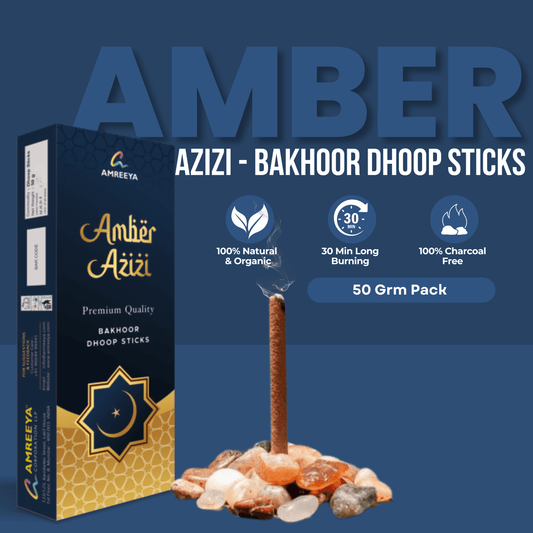 Amreeya Amber Azizi Bakhoor Bambooless Dhoop Sticks - 50 Grm