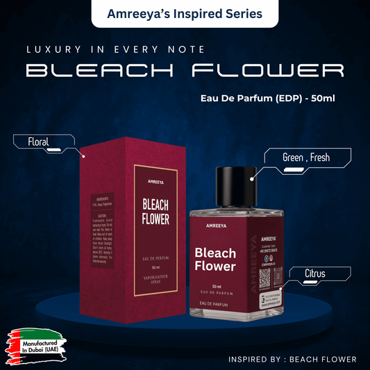 Amreeya Beach Flower – Premium Niche Eau de Parfum | Refreshing Floral Green Citrus Elegance Inspired by Beach Flower - 50ml