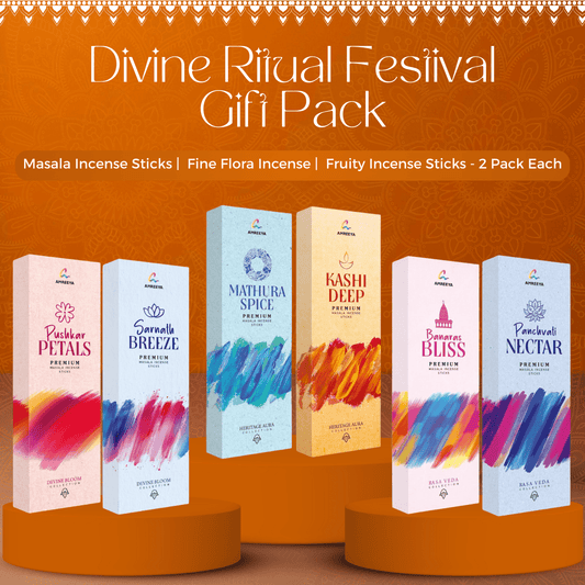Amreeya Divine Ritual Festival Gift Pack – Premium Masala, Flora & Fruity Incense Sticks | Pack of 6