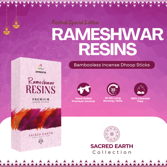 Amreeya Sacred Earth Collection – Rameshwar Resins Bambooless Dhoop Sticks - 40 Grm