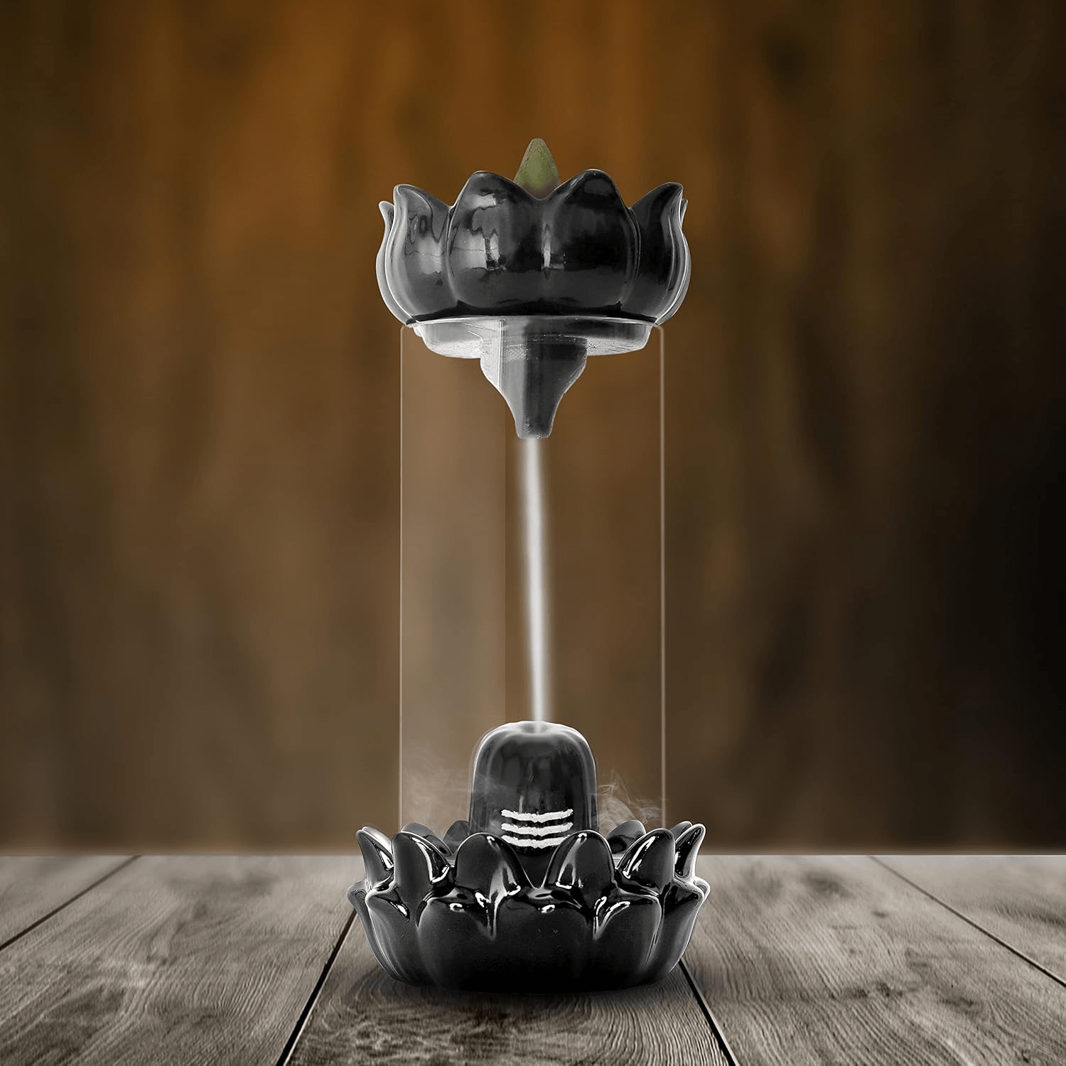 Amreeya Bliss Backflow Incense Cone Combo of 7 + Big Shivling Designer Backflow Burner